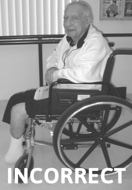 Incorrect Wheelchair Position for Transtibial Patient
